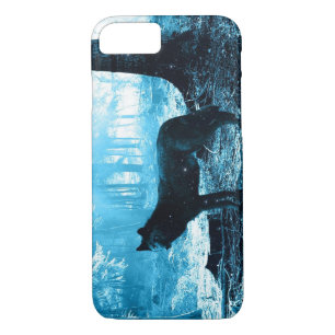 Black Wolf Alone in the Forest iPhone 8/7 Case