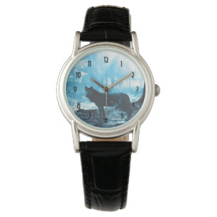 Black Wolf Alone in the Forest Watch