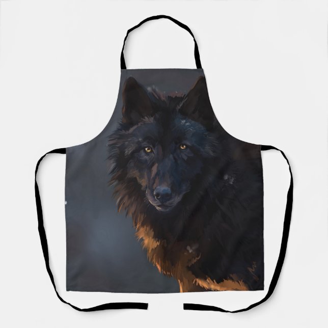black wolf apron (Front)