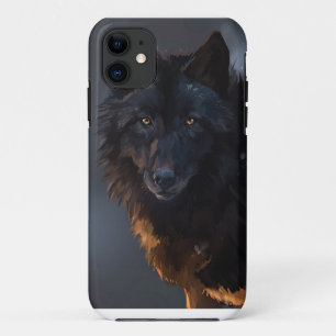 Black wolf iPhone 11 case
