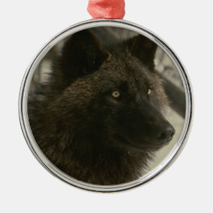 Black Wolf Christmas Ornament