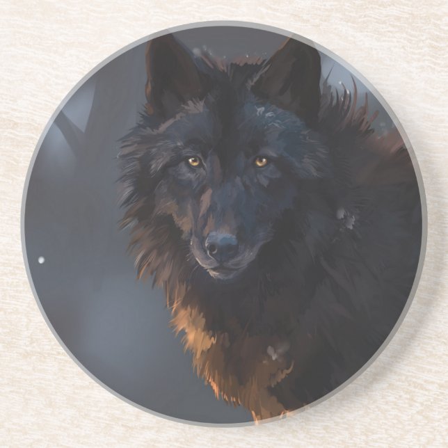 Black Wolf Coaster (Front)