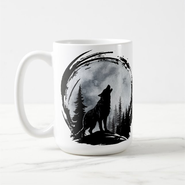 Black Wolf  Coffee Mug (Left)