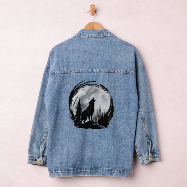 Black Wolf  Denim Jacket (Hangar)
