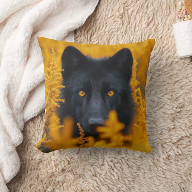 Black Wolf Dog German Shepherd  Cushion (Blanket)
