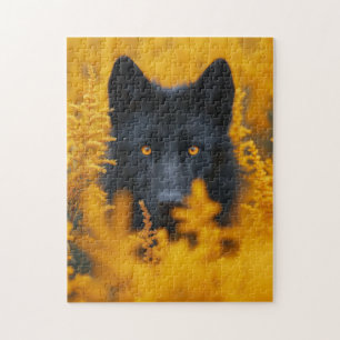 Black Wolf Dog German Shepherd  Jigsaw Puzzle