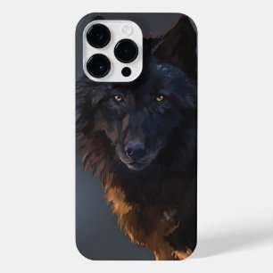 Black wolf iPhone 14 pro max case