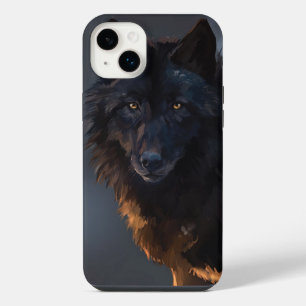 Black wolf iPhone 14 plus case