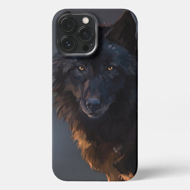 black wolf iPhone case (Back)