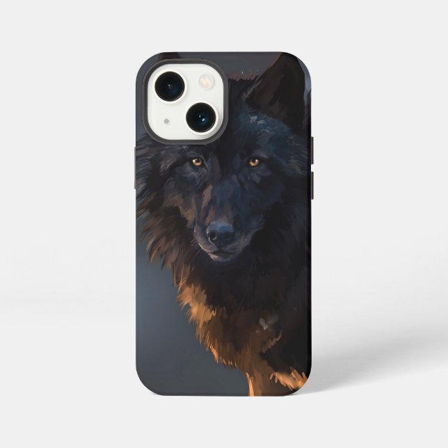 Black wolf iPhone case (Back)