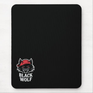 black wolf mouse mat