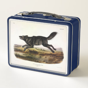 Black Wolf, or Black American Wolf (Canis Lupus) Metal Lunch Box