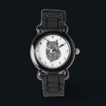 Black Wolf Ornate Illustration Watch<br><div class="desc">Black intricate wolf head illustration. If you need any help customising any of my designs,  contact ArtOnWear designer. Free text formatting with live help available by request.</div>