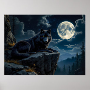 Black Wolf Poster