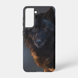 Black wolf samsung galaxy case