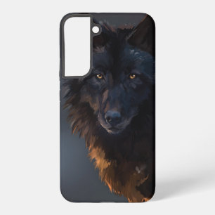 Black wolf samsung galaxy case