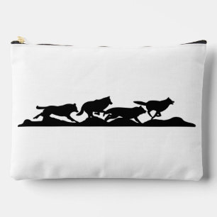 Black Wolf Silhouette Wild Running With the Pack