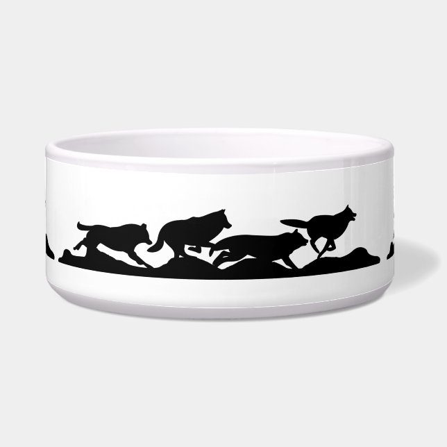 Black Wolf Silhouette Wild Running With the Pack (Front)