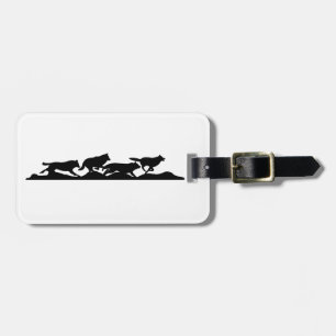 Black Wolf Silhouette Wild Running With the Pack Luggage Tag