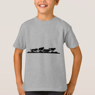 Black Wolf Silhouette Wild Running With the Pack T-Shirt