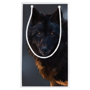 Black wolf small gift bag