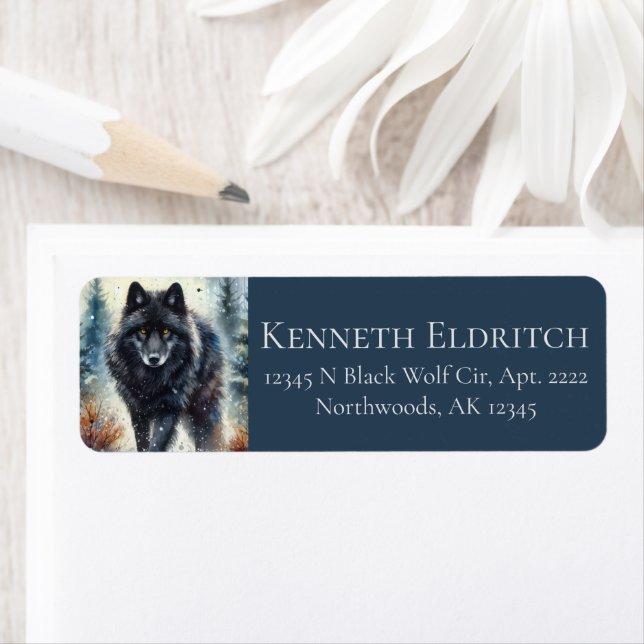 Black Wolf Snowy Northern Woodland Forest (Insitu)