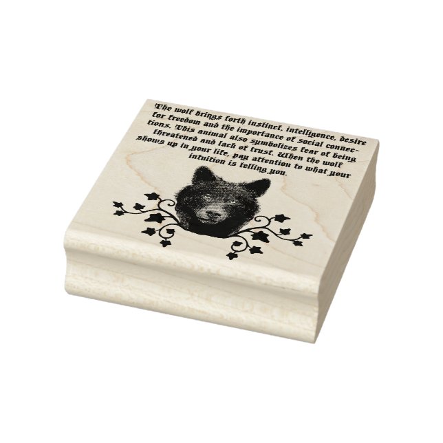 Black Wolf Spirit Animal reading Quotes Rubber Stamp (Stamp)