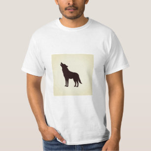 Black wolf T-shirt for men's minimalist designs