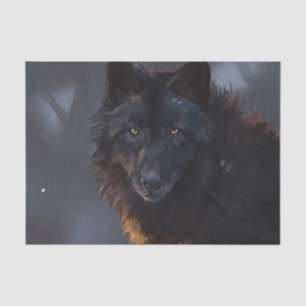 Black wolf tissue paper