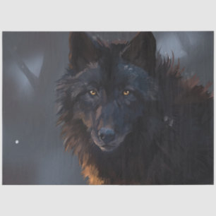 Black wolf tissue paper