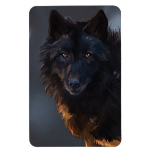 Black Wolf, wolf, wild animal, animals, big wolf, Magnet
