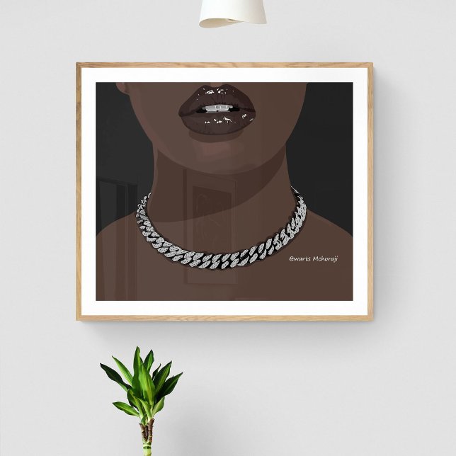 Black woman Aesthetic with silver (jewellery) Gril Poster (Creator Uploaded)
