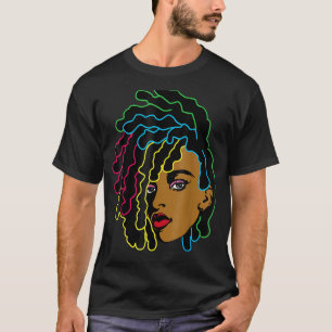 Black Woman African Afro Hair Cool Black History M T-Shirt