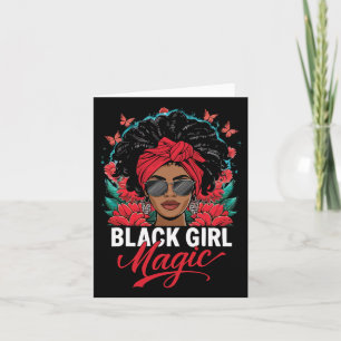 Black Woman African American With Butterflies And  Card