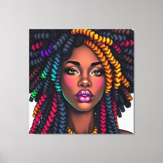 black woman african melanin sista brown skin girls canvas print