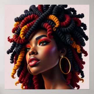 black woman african melanin sista brown skin girls poster