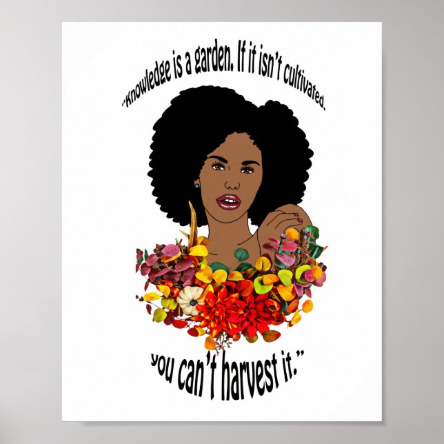 Black Woman African Proverbs Quotes Wisdom art Poster (Front)