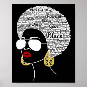 Black Woman Afro American Black History Month Prid Poster