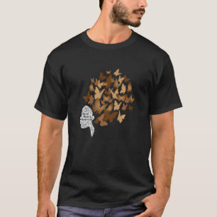 Black Woman Afro Butterfly Cool Black History Mont T-Shirt