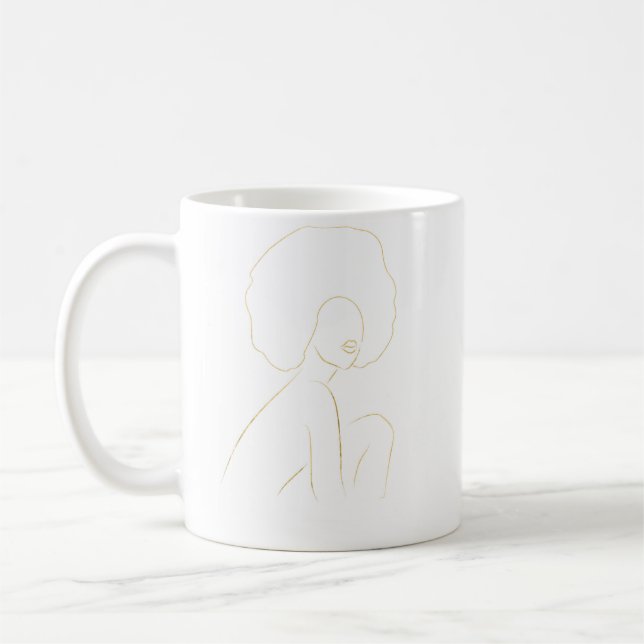 Black Woman Afro Coffee Mug (Left)