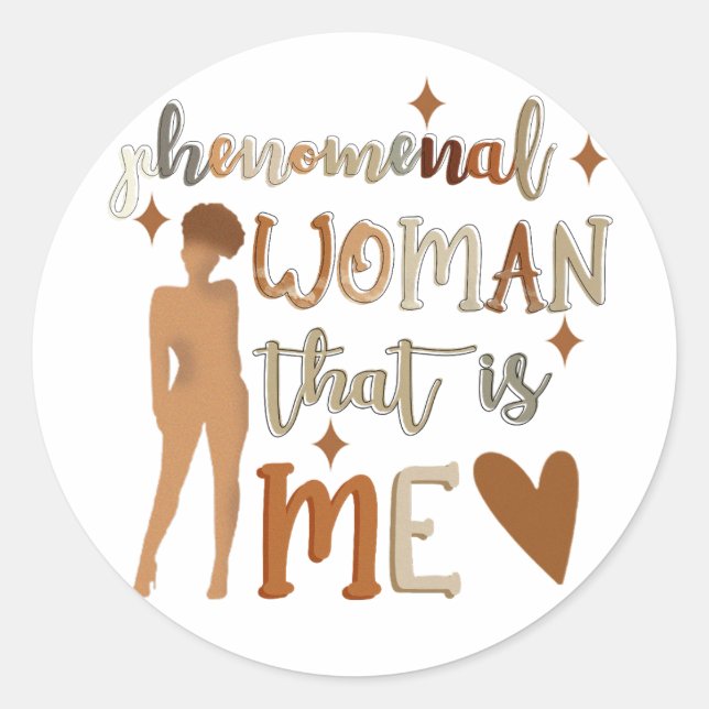 Black Woman Afro Girl Classic Round Sticker (Front)