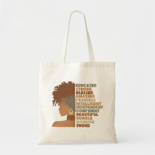 Black Woman Afro Girl Tote Bag