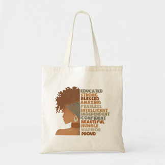 Black Woman Afro Girl Tote Bag