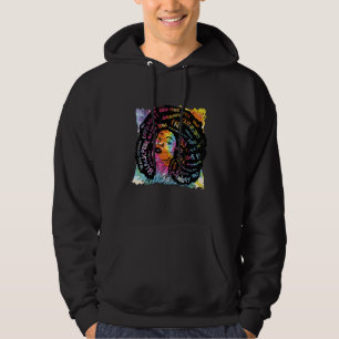 Black Woman Afro Melanin Pride Black History Month Hoodie