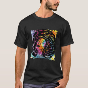 Black Woman Afro Melanin Pride Black History Month T-Shirt