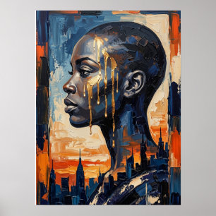Black Woman Art Abstract Poster