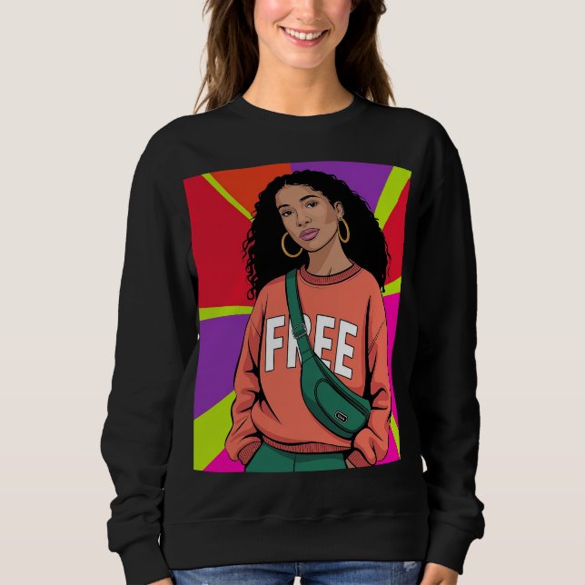 Black Woman Art Sweatshirt (Front)