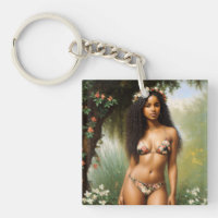 Black Woman Bikini Model Floral Beauty