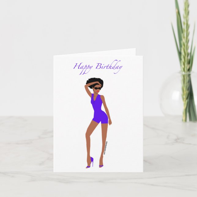 Black Woman birthday card (Front)