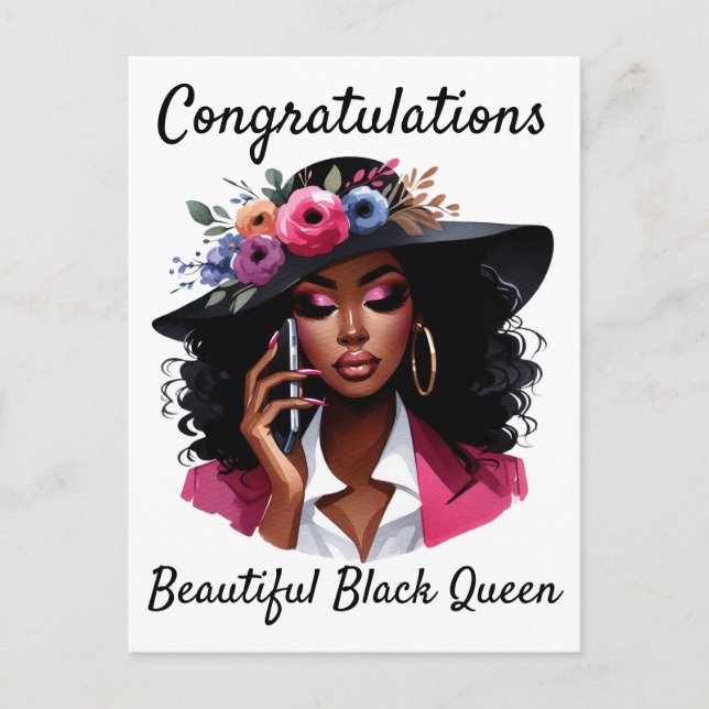 Black woman birthday card (Front)